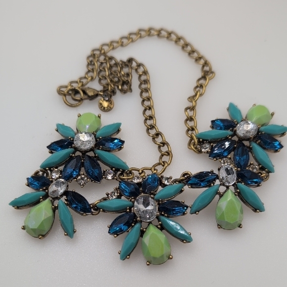 J. Crew Blue and Green Floral Necklace - Picture 4 of 6